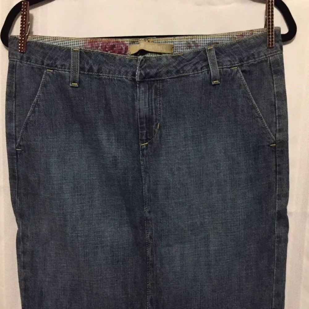 BLUE DENIM ASPHALT JEAN SKIRT SIZE 7 chambray vntg